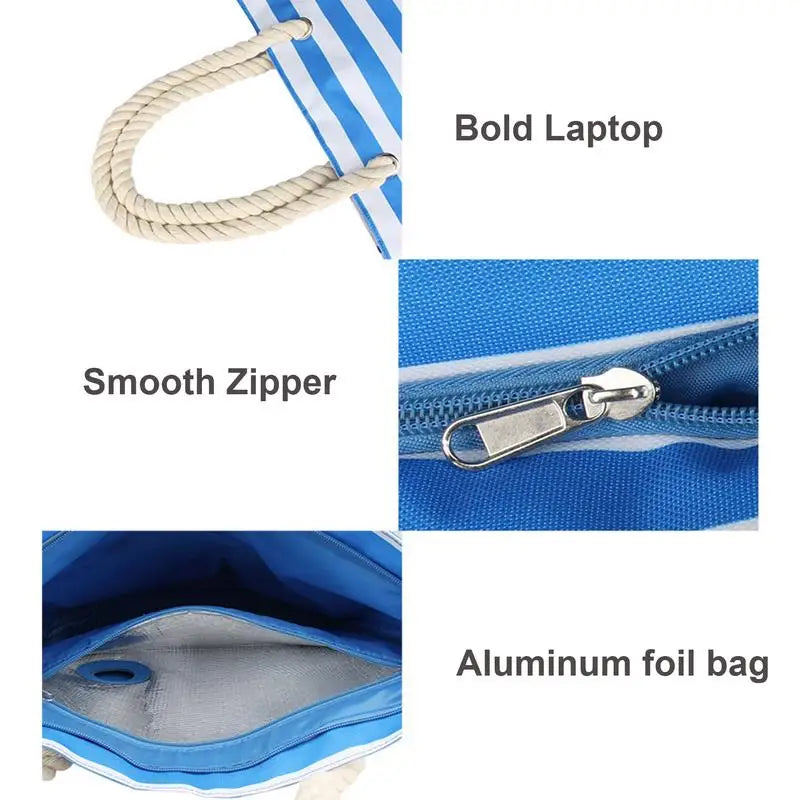 Wine Bag With Hidden Insulated Compartment Fashionable Casual Beach Tote Handbag For Women Outdoor Beaches